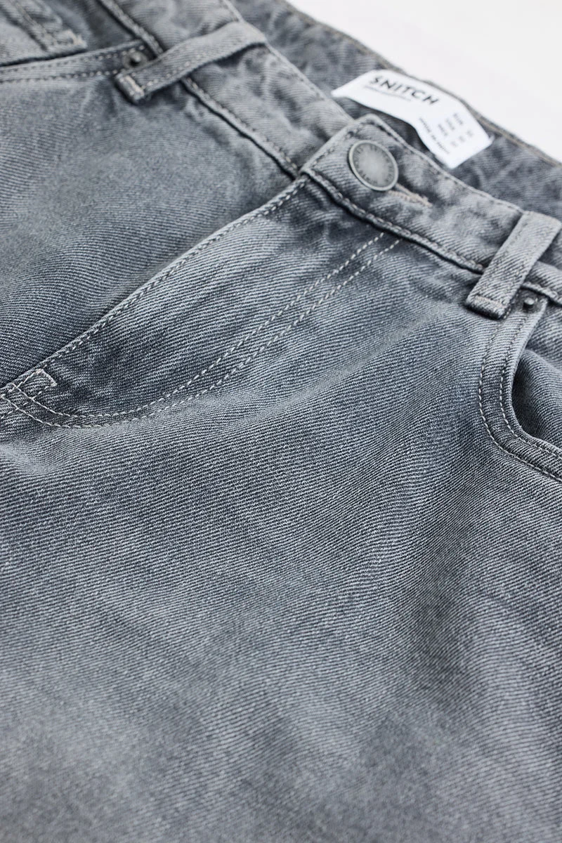 SNITCH Grey Baggy Fit Jeans